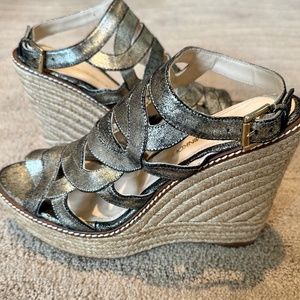 🪙Rebecca Minkoff Metallic Wedge Sandals - Size 9 - Worn Once🪙